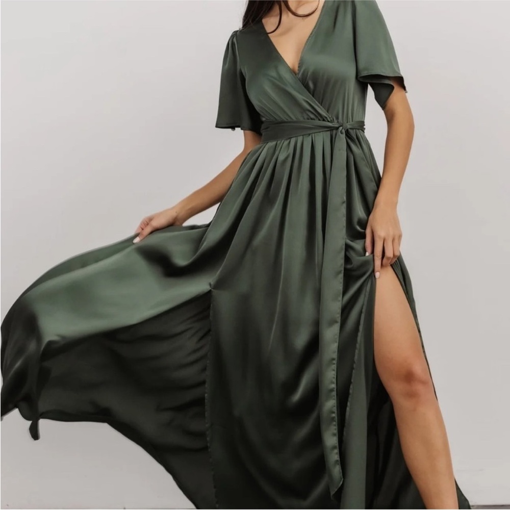 Baltic Born Deep Green Wrap Maxi Dress